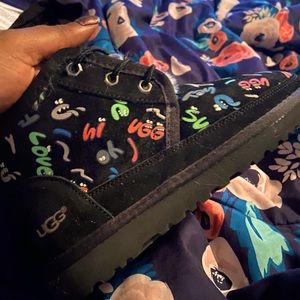 Black Ugg graffiti boots